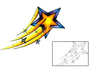 Shooting Star Tattoo Astronomy tattoo | MQF-00040