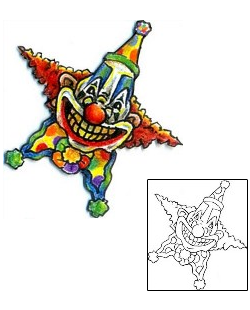 Star Tattoo Sunshine Clown Tattoo