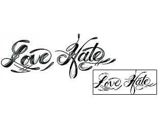 Lettering Tattoo Love Hate Lettering Tattoo