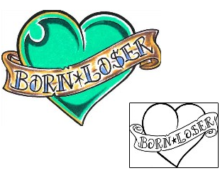 Heart Tattoo Born Loser Tattoo