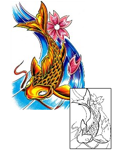 Asian Tattoo Marine Life tattoo | MRF-00111