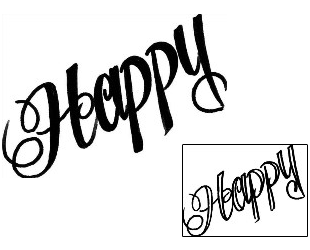 Picture of Happy Lettering Tattoo