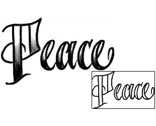 Lettering Tattoo Peace Script Lettering Tattoo