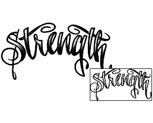 Lettering Tattoo Strength Script Lettering Tattoo