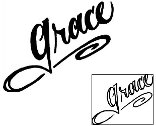 Lettering Tattoo Grace Lettering Tattoo