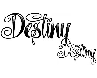 Lettering Tattoo Destiny Script Lettering Tattoo