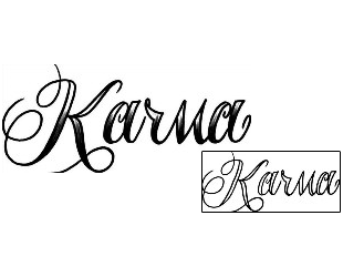 Lettering Tattoo Karma Script Lettering Tattoo