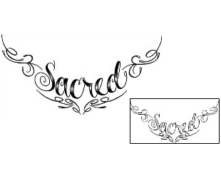Picture of Sacred Script Lettering Tattoo