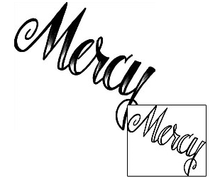 Lettering Tattoo Mercy Script Lettering Tattoo