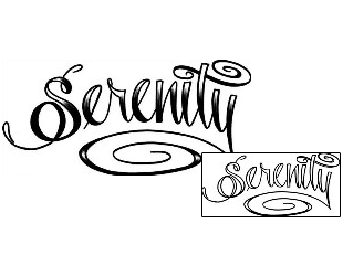 Picture of Serenity Script Lettering Tattoo