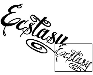 Lettering Tattoo Ecstasy Lettering Tattoo