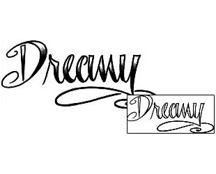 Picture of Dreamy Script Lettering Tattoo