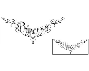 Lettering Tattoo Princess Tailbone Tattoo