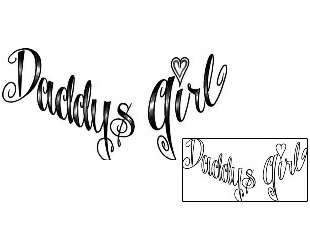 Lettering Tattoo Daddy's Girl Script Lettering Tattoo