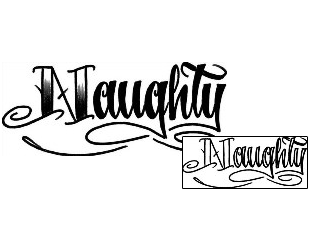 Picture of Naughty Script Lettering Tattoo