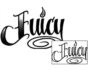 Picture of Juicy Script Lettering Tattoo