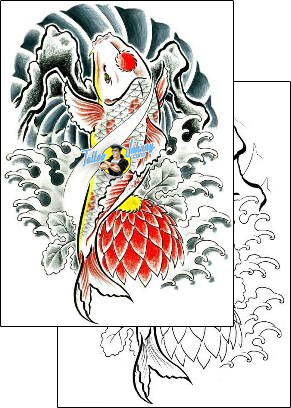 Koi Tattoo marine-life-koi-tattoos-mike-smith-msf-00051