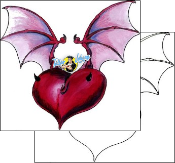 Bat Tattoo for-women-heart-tattoos-mr-pork-mwf-00010