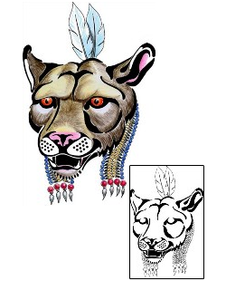 Mountain Lion Tattoo Ethnic tattoo | MWF-00018