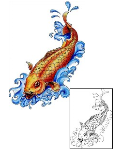 Koi Tattoo Marine Life tattoo | MWF-00023
