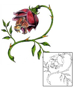 Tiger Tattoo Plant Life tattoo | MWF-00083