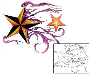 Nautical Star Tattoo Astronomy tattoo | MWF-00103