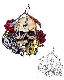 Brass Knuckles Tattoo Horror tattoo | MWF-00124