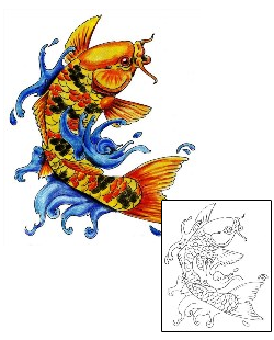 Asian Tattoo Marine Life tattoo | MWF-00125