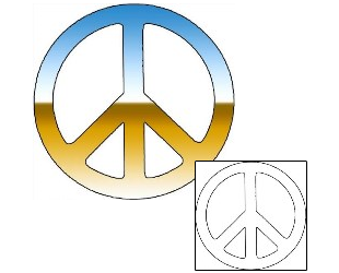 Peace Symbol Tattoo N2F-00110