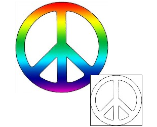 Peace Symbol Tattoo N2F-00126