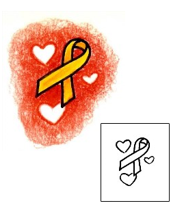 Yellow Ribbon Tattoo Patronage tattoo | NIF-00068