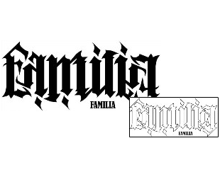 Lettering Tattoo Familia Ambigram Tattoo