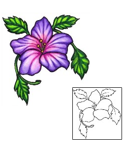 Picture of Purple Ombre Hibiscus Flower Tattoo