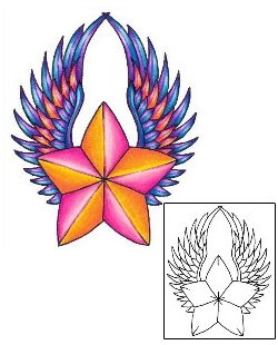 Picture of Angelic Nautical Star Tattoo
