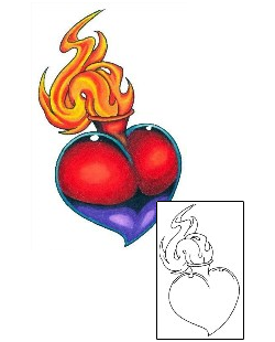 Picture of Two Toned Sacred Heart Tattoo