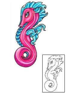 Picture of Pink Seahorse Tattoo