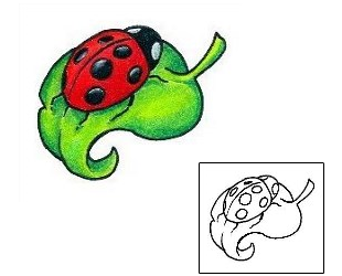 Picture of Ladybug on Leaf Tattoo