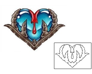 Picture of Bleeding Jewel Heart Tattoo
