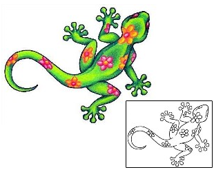 Picture of Flower Gecko Tattoo