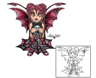 Spider Web Tattoo Maroon Gothic Fairy Tattoo