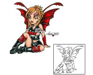 Picture of Red Gothic Fairy Tattoo