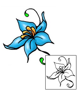 Picture of Blue Leah Flower Tattoo