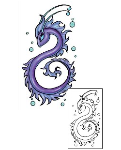 Picture of Purple Twisted Seahorse Tattoo