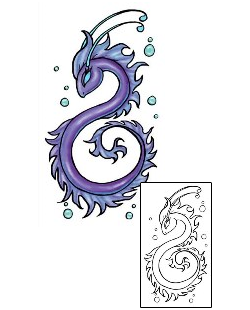 Sea Creature Tattoo Purple Twisted Seahorse Tattoo