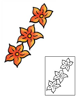 Picture of Orange Trio Flower Tattoo