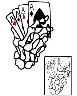 Card Tattoo Specific Body Parts tattoo | PAF-00007