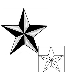 Nautical Star Tattoo Astronomy tattoo | PAF-00054