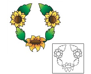 Sunflower Tattoo Specific Body Parts tattoo | PEF-00010