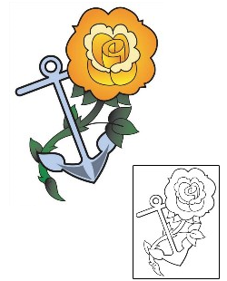 Anchor Tattoo Plant Life tattoo | PEF-00072