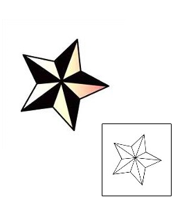 Nautical Star Tattoo Astronomy tattoo | PEF-00075